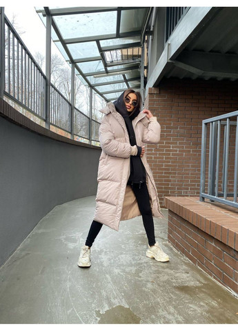 Бежевый демисезонный Пуховик Style Point