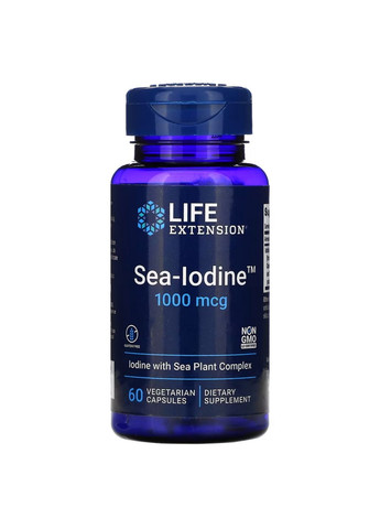 Витамины и минералы Sea-Iodine 1000 mcg, 60 вегакапсул Life Extension (293417643)