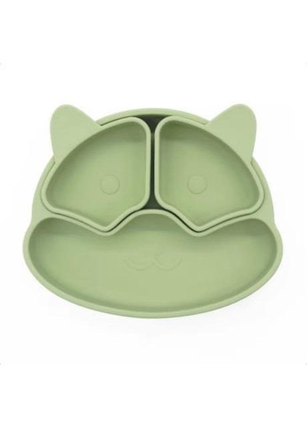 Набір силіконового дитячого посуду для прикорму на присосках із харчового силікону оливковий No Brand (362712335)