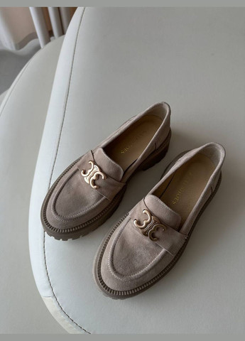 No Brand Стильні жіночі лофери лофери бежевий з натуральна замша, — демісезон (303356004)