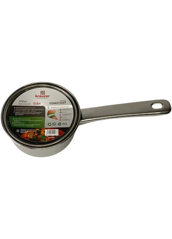 Ковшик со стеклянной крышкой Constant 0.6 л арт. 78002 Krauzer (363558813)