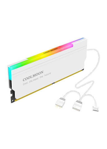 УЦЕНКА! Радиатор алюминиевый для оперативной памяти Coolmoon CR-D134S ARGB Белый (для DDR ОЗУ) No Brand (323017180)