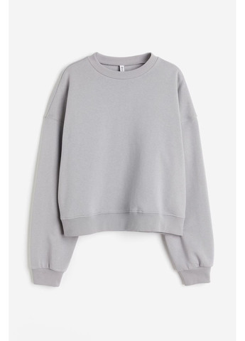 Сірий світшот з бавовни H&M однотонний (354647857)