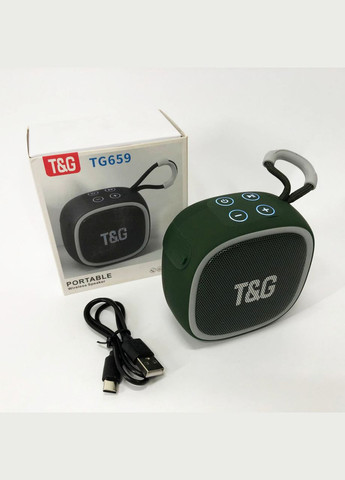 Портативная Bluetooth колонка TG659 с ремешком, Беспроводная колонка портативная мощная. Цвет: зеленый No Brand (359474679)