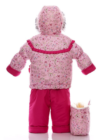 Комбинезон Конверт на меху для девочки с принтом Корон мех белый с черным тройка розовый 98 см (51428) BABYKROHA (315423914)