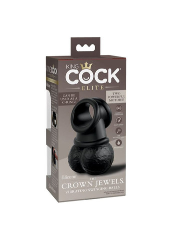Насадка для страпону "мошонка з вібрацією" King Cock Elite чорна Pipedream (347313029)