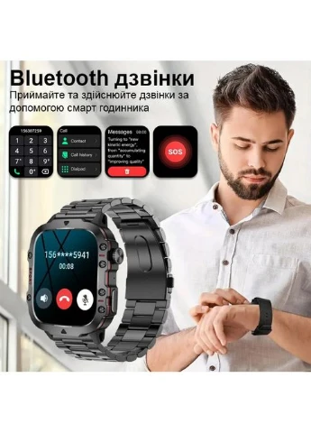 Умные часы Smart Expert Nano Steel 50х43,5х12,2 мм Сталь Черный 65 г No Brand (401961767)