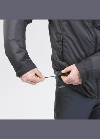 Черная демисезонная куртка мужская sh500 для зимнего туризма водонепроницаемая -10°c. Quechua