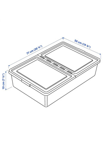 Контейнер з кришкою ІКЕА SOCKERBIT 50х77х19 см (20411524) IKEA (278405493)