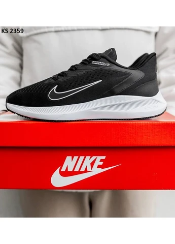 Білі кросівки чоловічі nike air zoom black white найк аір зум білі демісезон No Brand