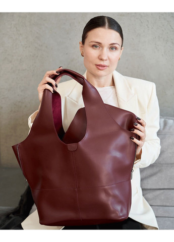 Жіноча бордова сумка екокожа для повсякденного використання м'яка з косметичкою ProDobro (367265592)