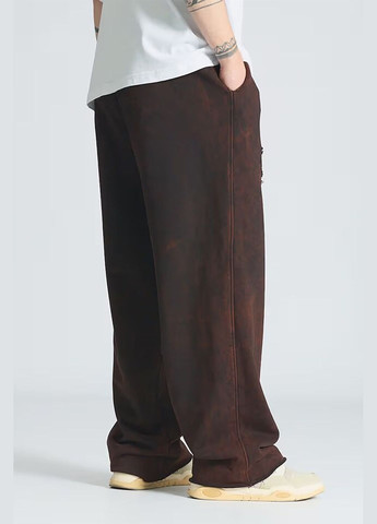 Спортивные штаны унисекс оверсайз Shamble черного цвета OGONPUSHKA (316302512)