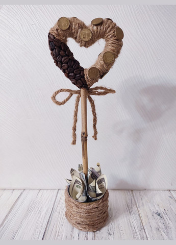 Сувенір статуетка Топіарій (дерево щастя) Кавове серце ручна робота хенд мейд подарунок SuvenirPodarokZP (308250788)