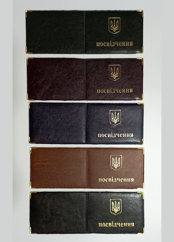 Обложка кожзам на удостоверение узкое 00617, тиснение золотом Светло-коричневый Tascom (306830660)