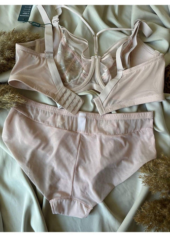 Пудровий комплект бюстгальтер з трусиками сліп 382 пудровий CHLX
