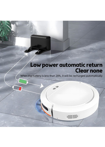 Робот-пилосос зі станцією та додатком для керування 3000 мАч Білий More Intlligent (315723246)