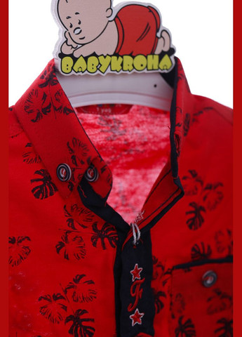 Красная повседневный рубашка с цветами BABYKROHA