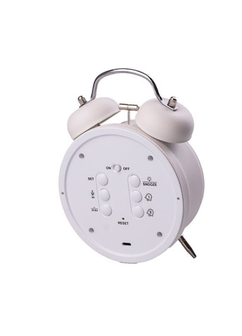 Настільний годинник з будильником електронний з LEDекраном, білий No Brand HP223W (299239571)