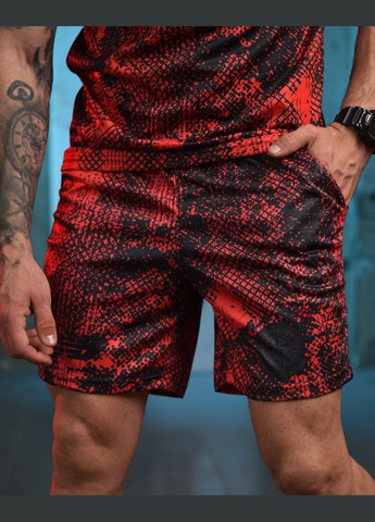 Чоловічий літній костюм Stone Island & New Balance шорти+футболка червоний Freedom (328052184)