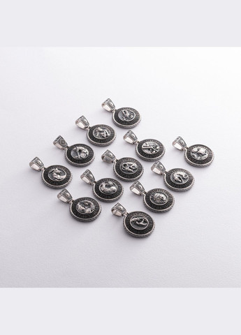 Серебряный кулон Знак зодиака Телец с эбеном 1041телець Oniks (314541314)