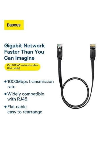 Кабель high Speed Six types of RJ45 Gigabit network cable (flat cable) |1M| Baseus (279554194)