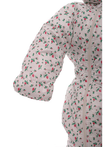 Человечек на флисе для девочки звездочка с принтом розочек белый 80 см (45117) BABYKROHA (297199856)