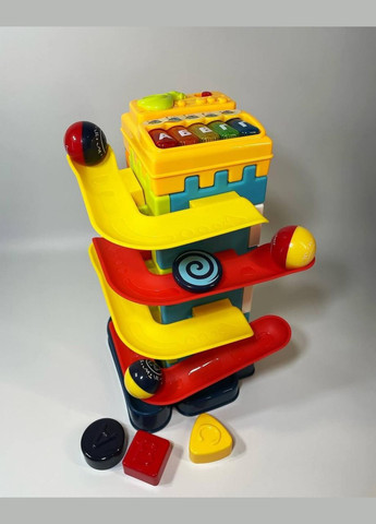 Пирамида "TK Group", пианино 5 режимов, 2 спуска, геометрический геометрический сортер, 3 шарика с бусинками No Brand (316472533)