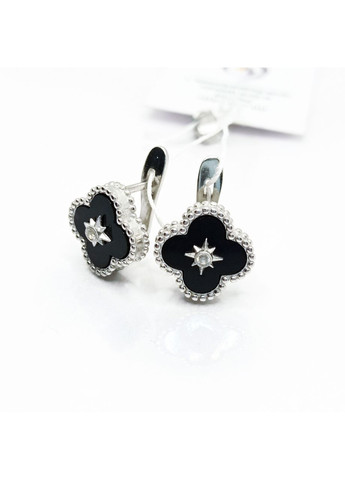 Сережки 'Кліф' срібло 925° 3,86г. чорний онікс родій () Bigsun 2063 (369798161)