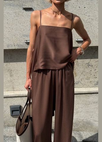 Топ из шелка цвета шоколад Jadone Fashion (339607470)