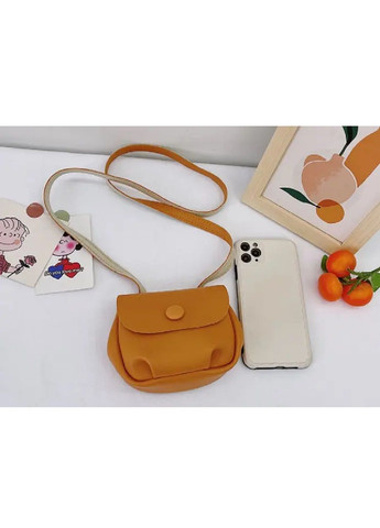 Дитяча сумочка з ремінцем через плече кнопками для збільшення об'єму штучна шкіра 11х13 см (479633-Prob) Коричнева Unbranded (322560760)