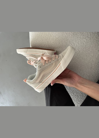Кроссовки женские Vans KNU Skool beige pink | Ванс КНУ Скул бежевые розовые No Brand бежевые демисезоны (316231455)