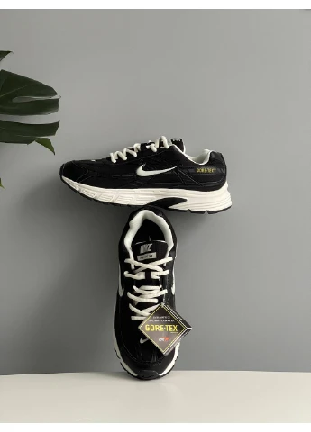 Чорно-білі кросівки чоловічі і жіночі демісезон Nike Initiator Black White Gore-Tex | Найк Інітіатор Гор-Текс