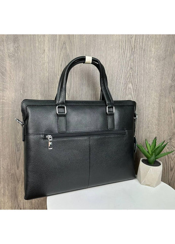 Кожаный деловой портфель для документов А4 с плечевым ремнем черный No Brand (351537010)