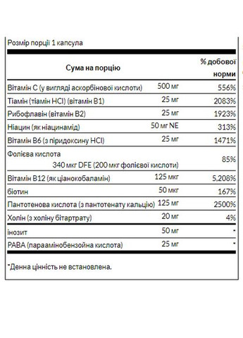 Капсули Super Stress B-Complex with Vitamin C - 240 caps Swanson (371780961)