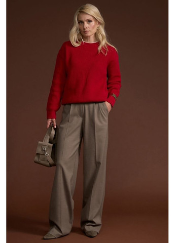 Красный демисезонный элегантный джемпер из хлопка и бамбука (2865) Triko Bakh