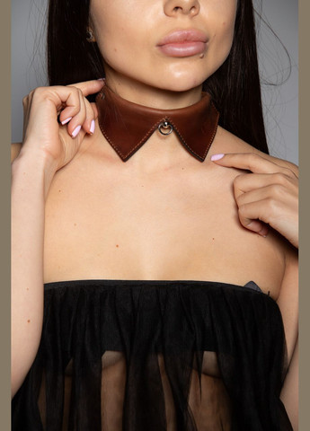 Кожаный чокер воротничек СК-2 коричневый Edena (308861516)