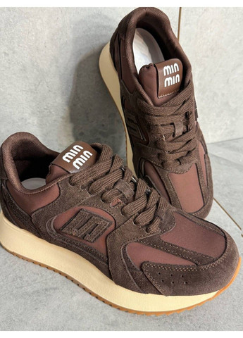 Кросівки жіночі M-5 замшеві комбіновані з текстилем демісезонні коричневі Hengji коричневі всесезони (340765943)