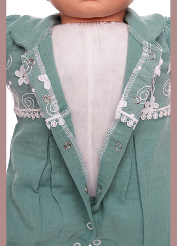 Песочник с повязкой для девочки трикотажный Цветы оливковый 68 см (39511) BABYKROHA (315423756)