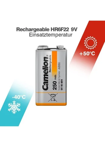 Аккумулятор Ni-MH 9V Block 250mA 1шт (C-17025122) (4260033151810) Camelion BP1 (372685363)
