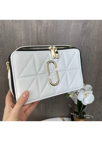 Женская стеганная сумочка клатч в стиле Mars Jacobs Белый с золотом No Brand (393665218)