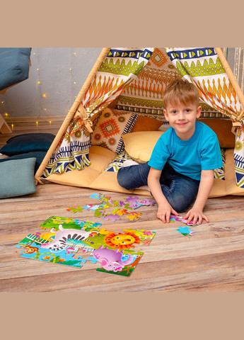 Пазли Зоопарк 2 в 1 у тубусі, 59 елементів () Roter Kafer RK1080-02 (328400934)