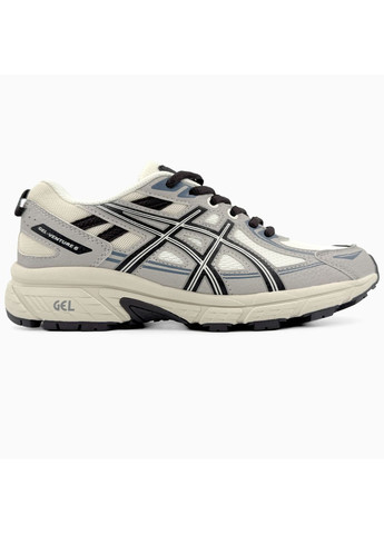 Серые демисезонные кроссовки мужские asics gel-venture 6 brown / grey / beige асикс гель вентуре 6 No Brand