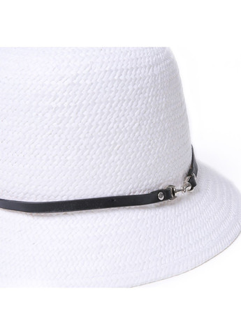 Капелюх із середніми полями жіночий з шкіряним ремінцем папір білий СИНТІЯ LuckyLOOK 734-401 (328389049)
