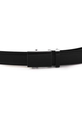 Чоловічий ремінь шкіряний з подвійним рядком тонкий 20312 Чорний Vintage (302972127)