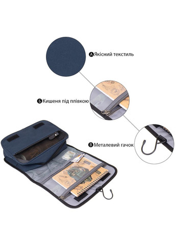 Текстильна сумка-органайзер у подорож темно-синя 20656 Vintage (362418082)