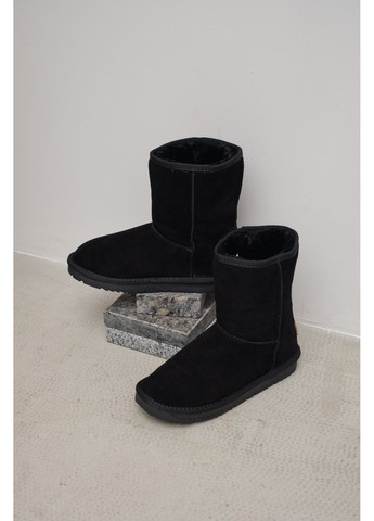 Женские высокие замшевые угги чёрного цвета, стильная зимняя обувь для города и ежедневного использования, тепло и комфорт Hengji (363984983)