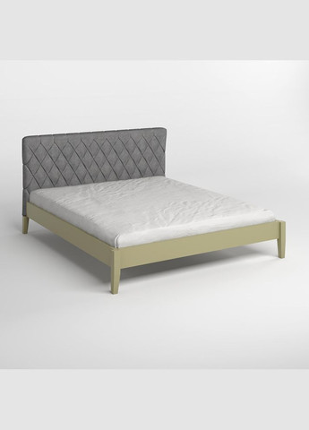 Двуспальная деревянная кровать Венеция ДК (RAL1020)/Аляска 93 (Серый) 160х190 см (MBG-5596) Mebigrand (368283067)