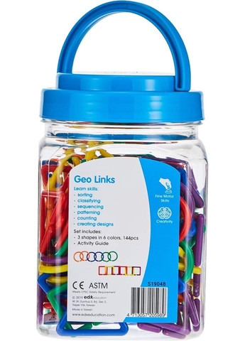 Сполучні геометричні скрепки (144 шт) Edx Education (362459059)