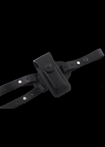 Кобура ПМ оперативная + поясная двусторонняя формованная с чехлом итогом для магазина (кожаная, черная) Сварог (342375114)