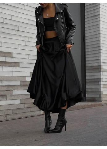 Белая женская шелковая юбка на подкладке с молнией сбоку s, m белый No Brand